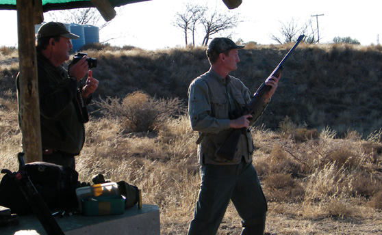 Erik Eike with Dr. Kevin Robertson testing hunter custom rifle
